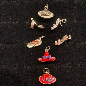 Sterling Shoe Charms Enamel Hat Charms